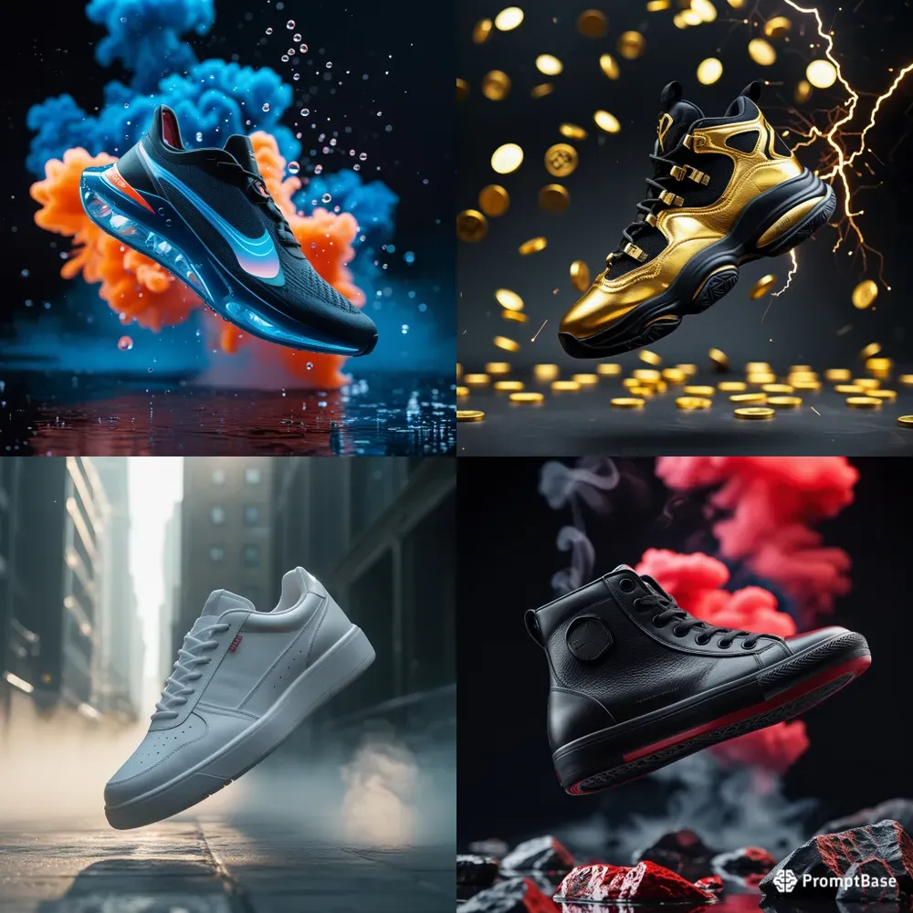 Ultrarealistic Dynamic Sneaker Advertisements