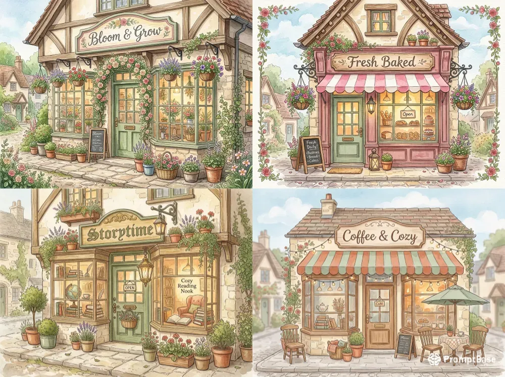 Cozy Village Shop Clipart Generator