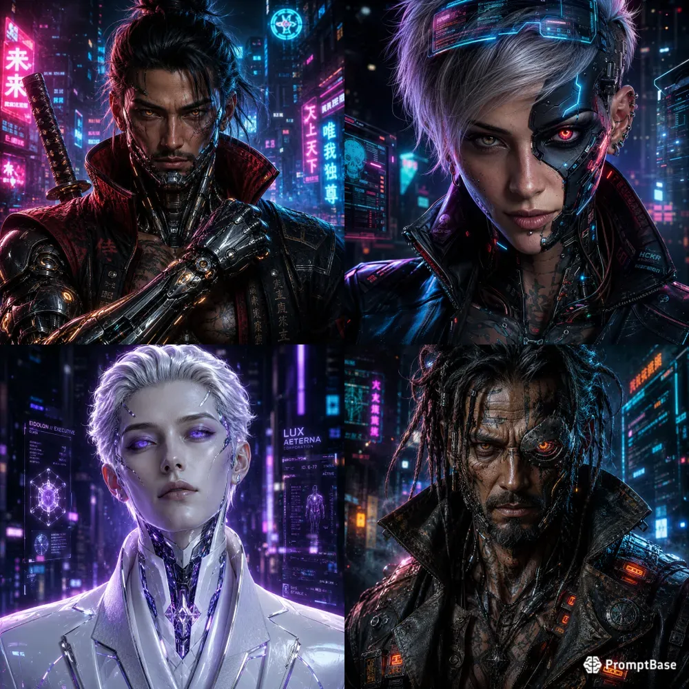 Cyberpunk Cybernetic Portrait Series