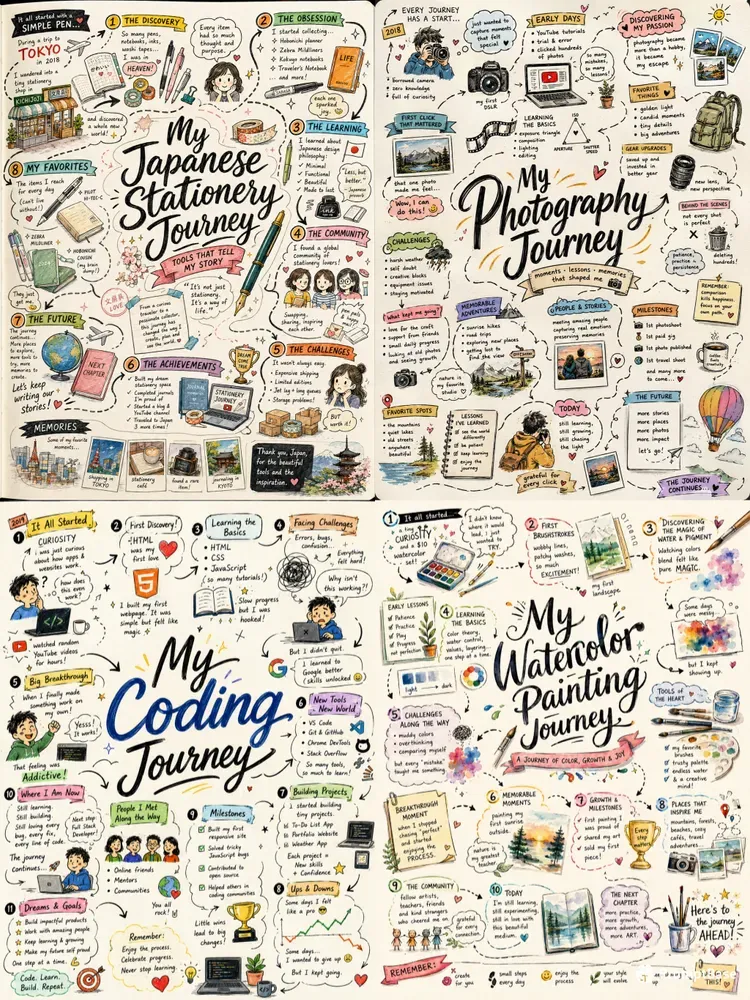 Journey Sketchnote Storytelling Packs