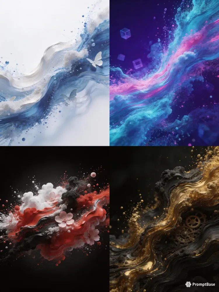 Cgi Particle Impasto Fluid Art