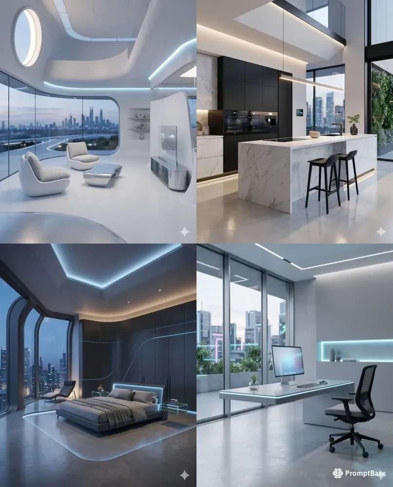 Futuristic Minimalist Interior Generator