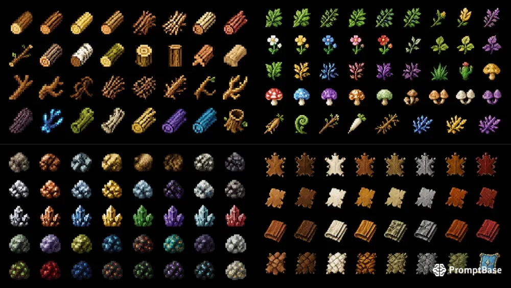 8bit RPG Material Sprite Sheet Generator