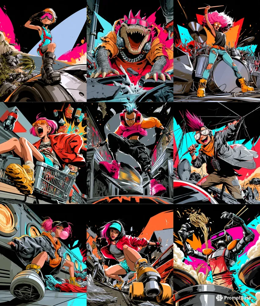 Highenergy Punk Comic Scenes