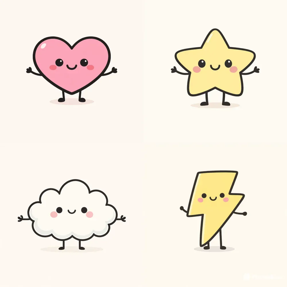 Cute Minimalist Shape Characters