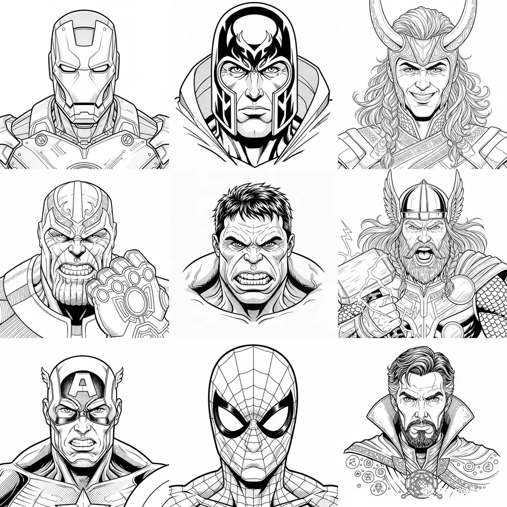 Marvel Superhero Coloring Book Pages