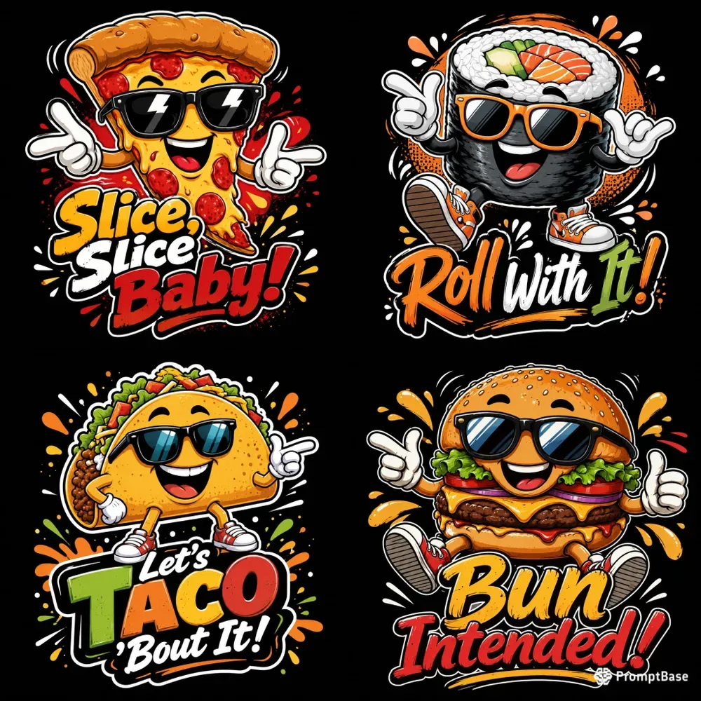 Funny Food Mascot Tshirts