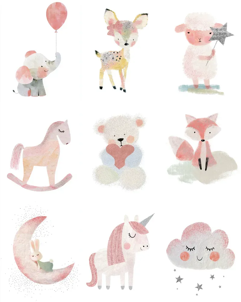 Cute Soft Pastel Kids Nursery Cliparts