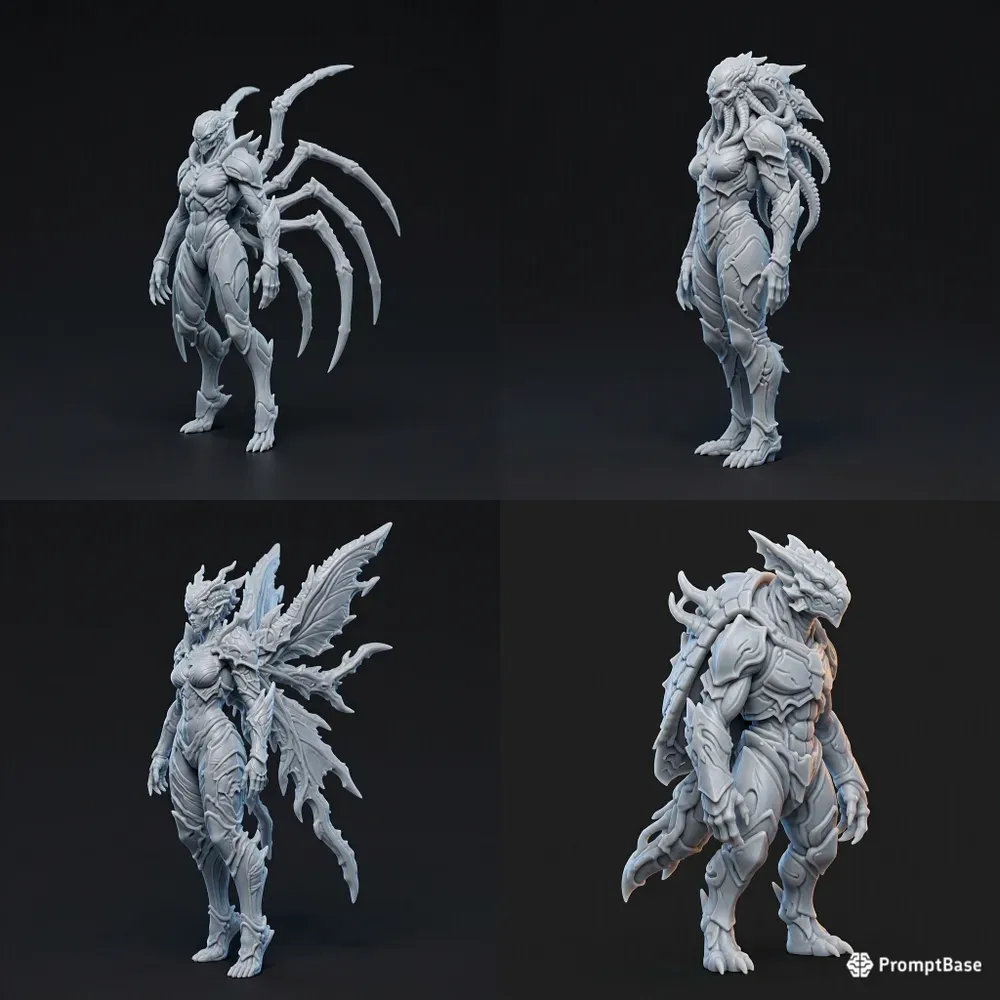 Matte Polymer Chimerical Humanoids