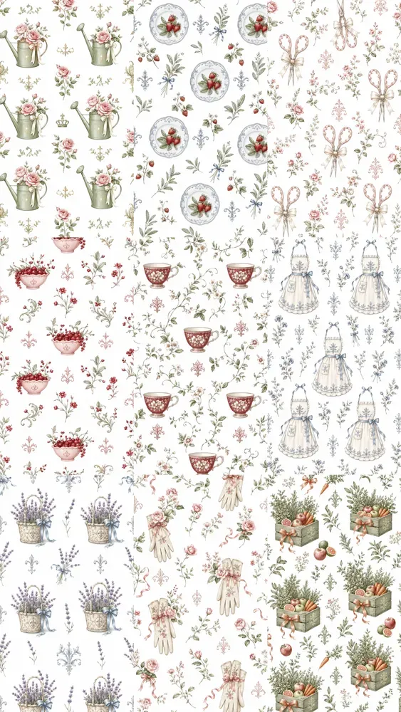 Seamless Royal Garden Kitchen Wallpapers