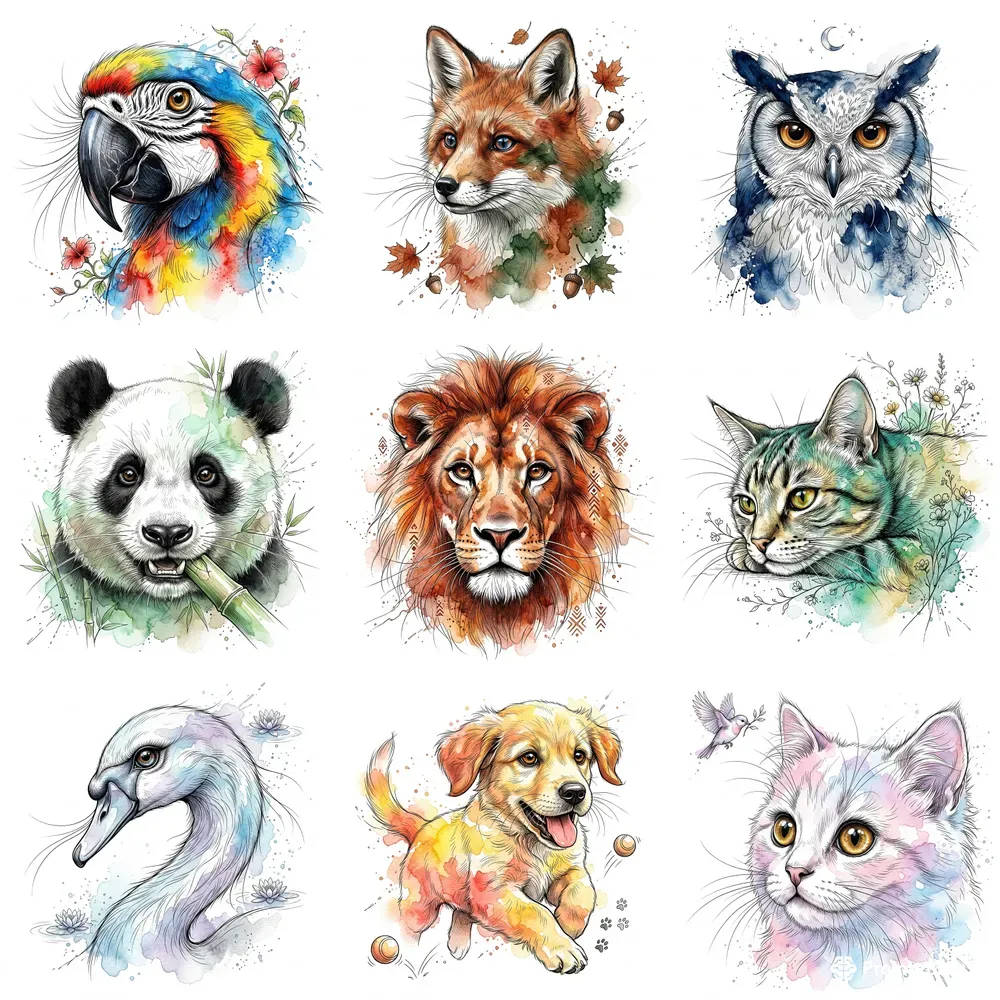 Vibrant Watercolor Ink Animal Generator