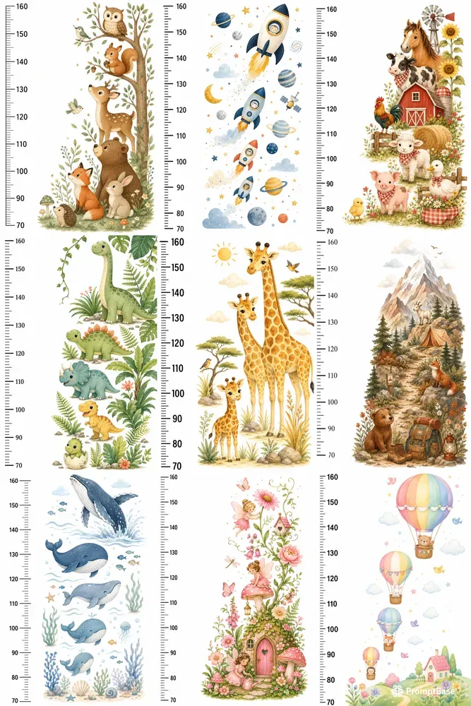 Kids Growth Chart Ruler Prints