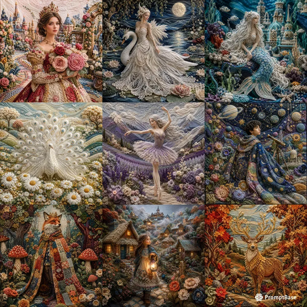Whimsical Textile Art Scenes