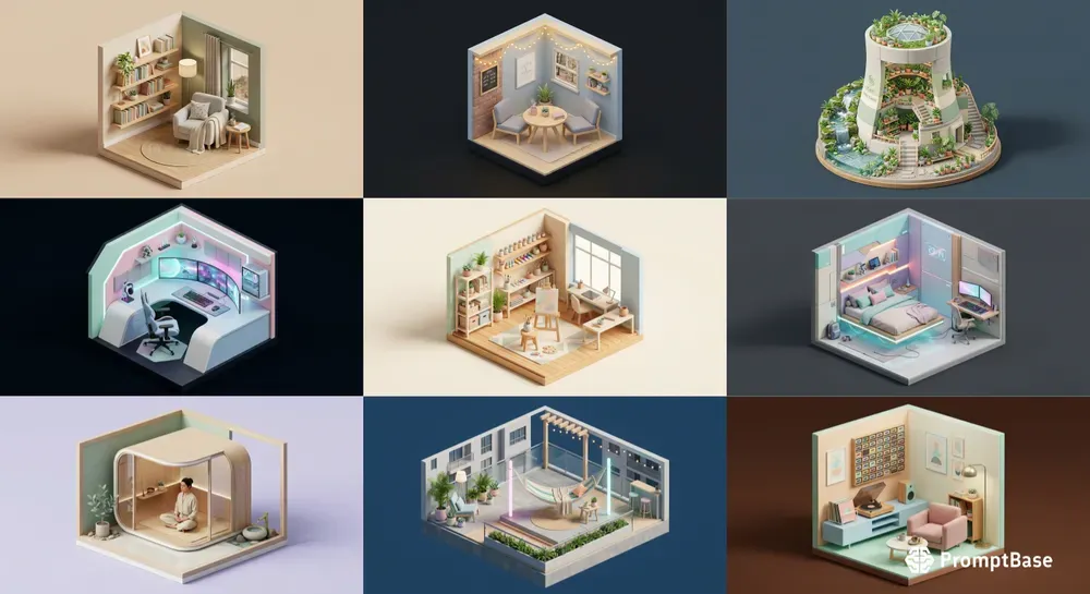 3D Minimal Chill Zone Dioramas