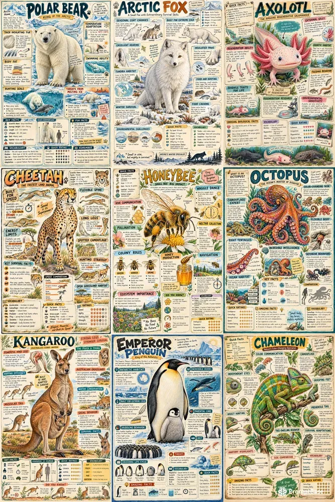 Animal Survival Playbook Posters