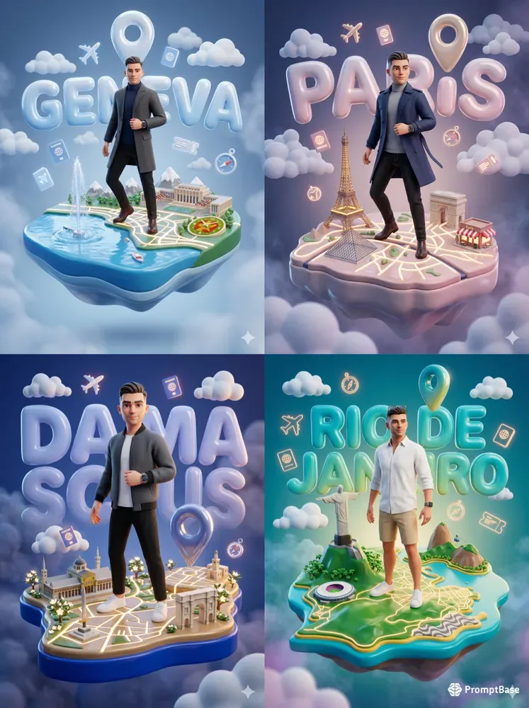 Personalized 3D Travel Diorama Cities