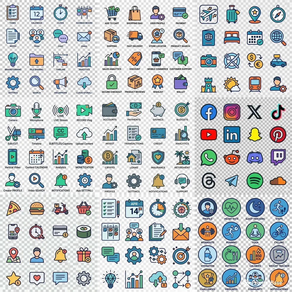 Modern App UI Icon Generator Kits