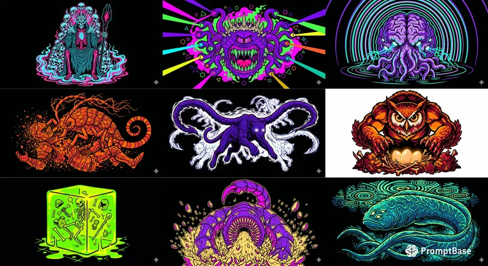 Neon Blacklight Monster Manuals