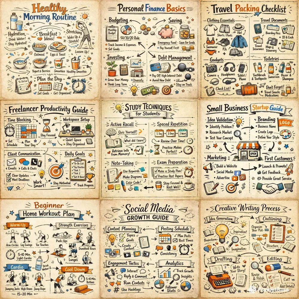 Sketchbook Style Infographics