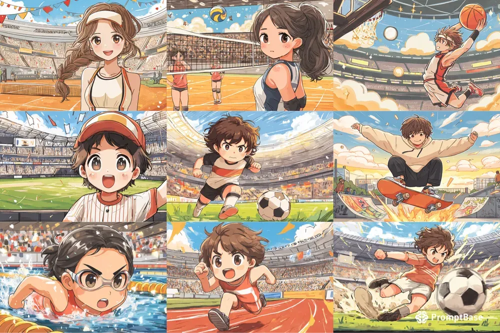Sports Anime Action Illustrations