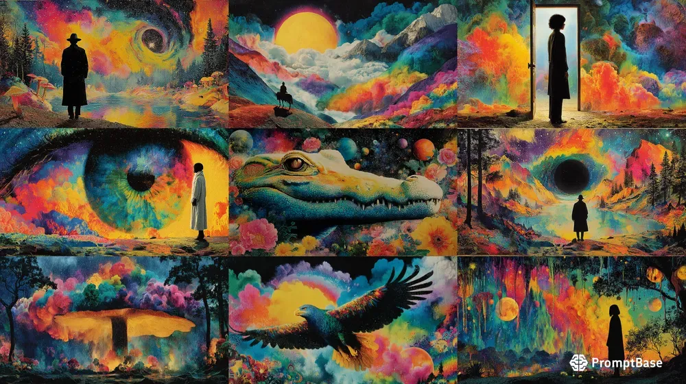 Retro Psychedelic Cosmic Fantasy Art