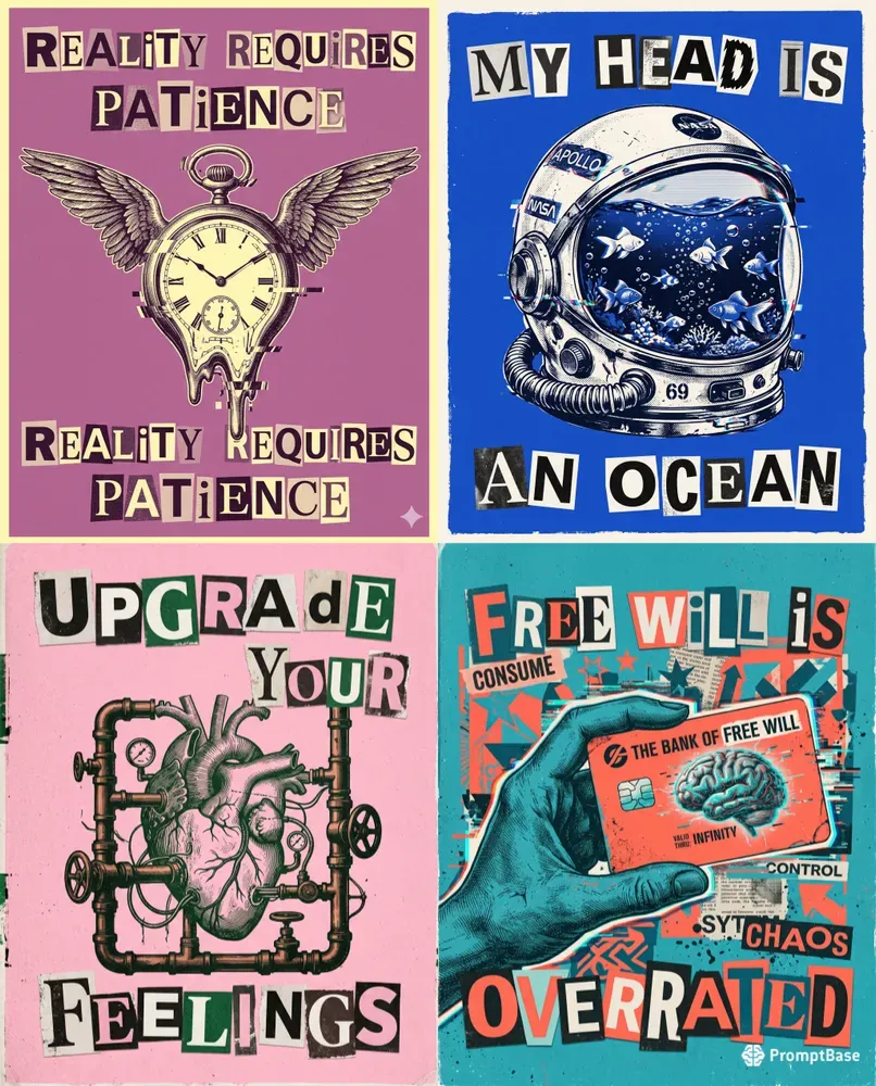 Surreal Ransom Note Collage Posters
