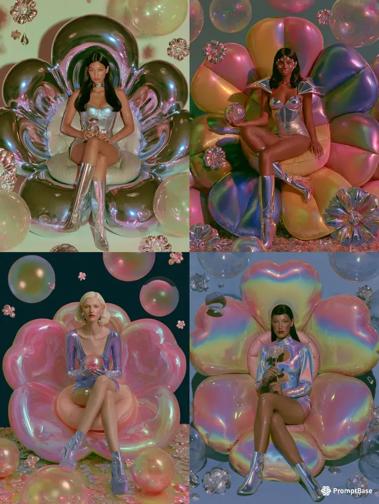 Liquid Chrome Flower Thrones