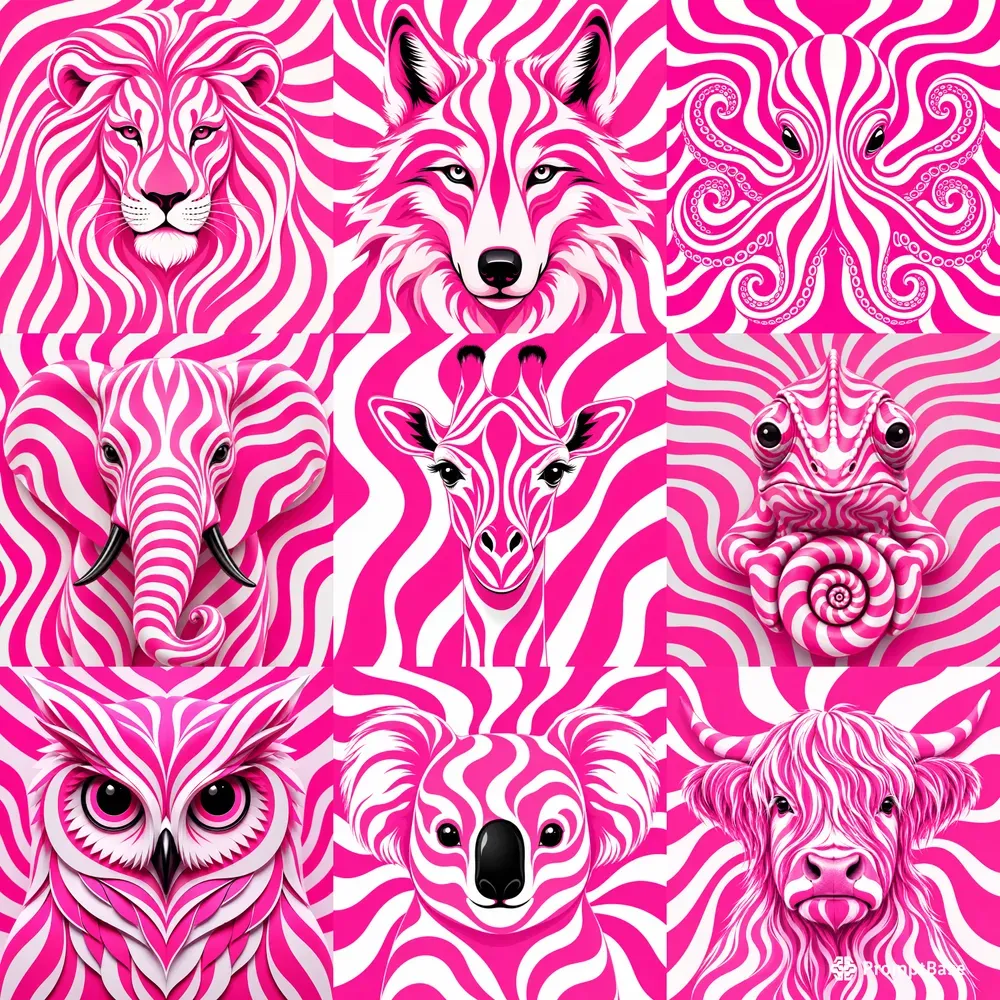 Neon Pop Animal Portrait Collections