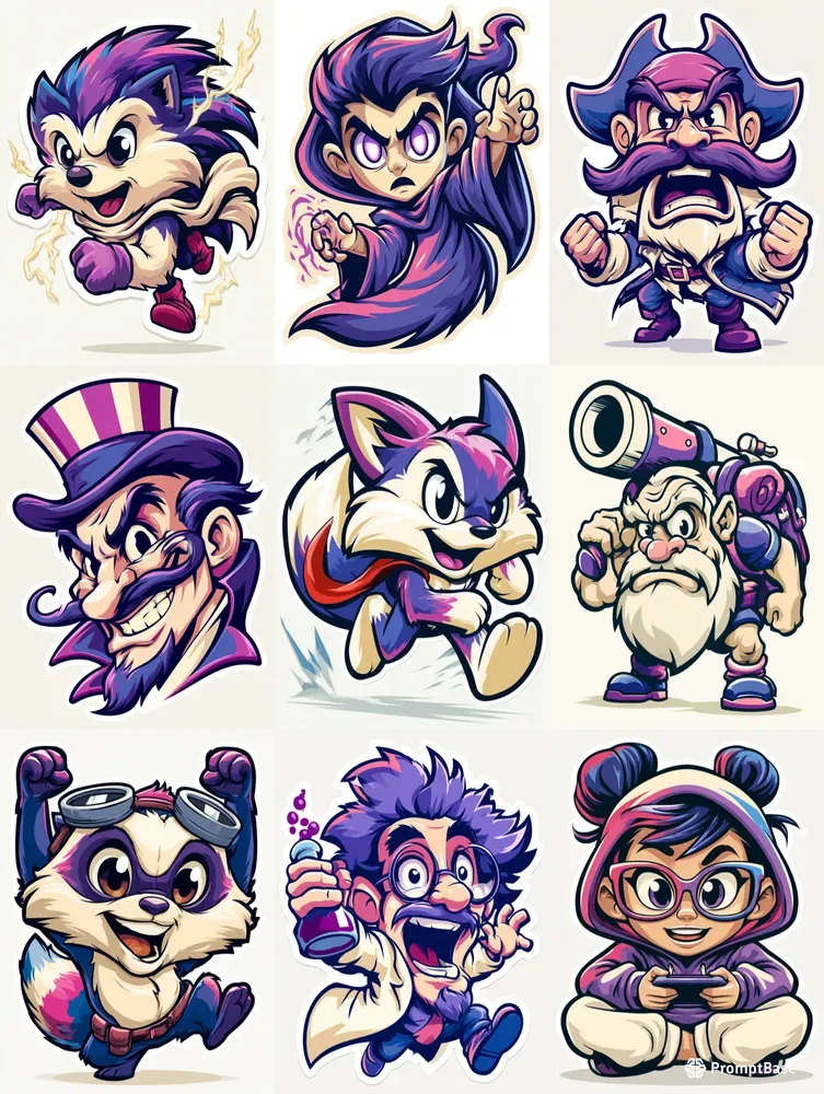 Cartoon Sticker Character Illustrations