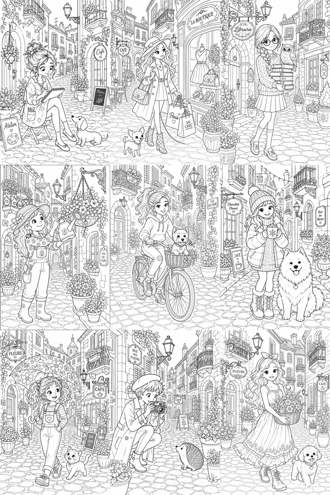 Alley Girls Stories Coloring Book Pages