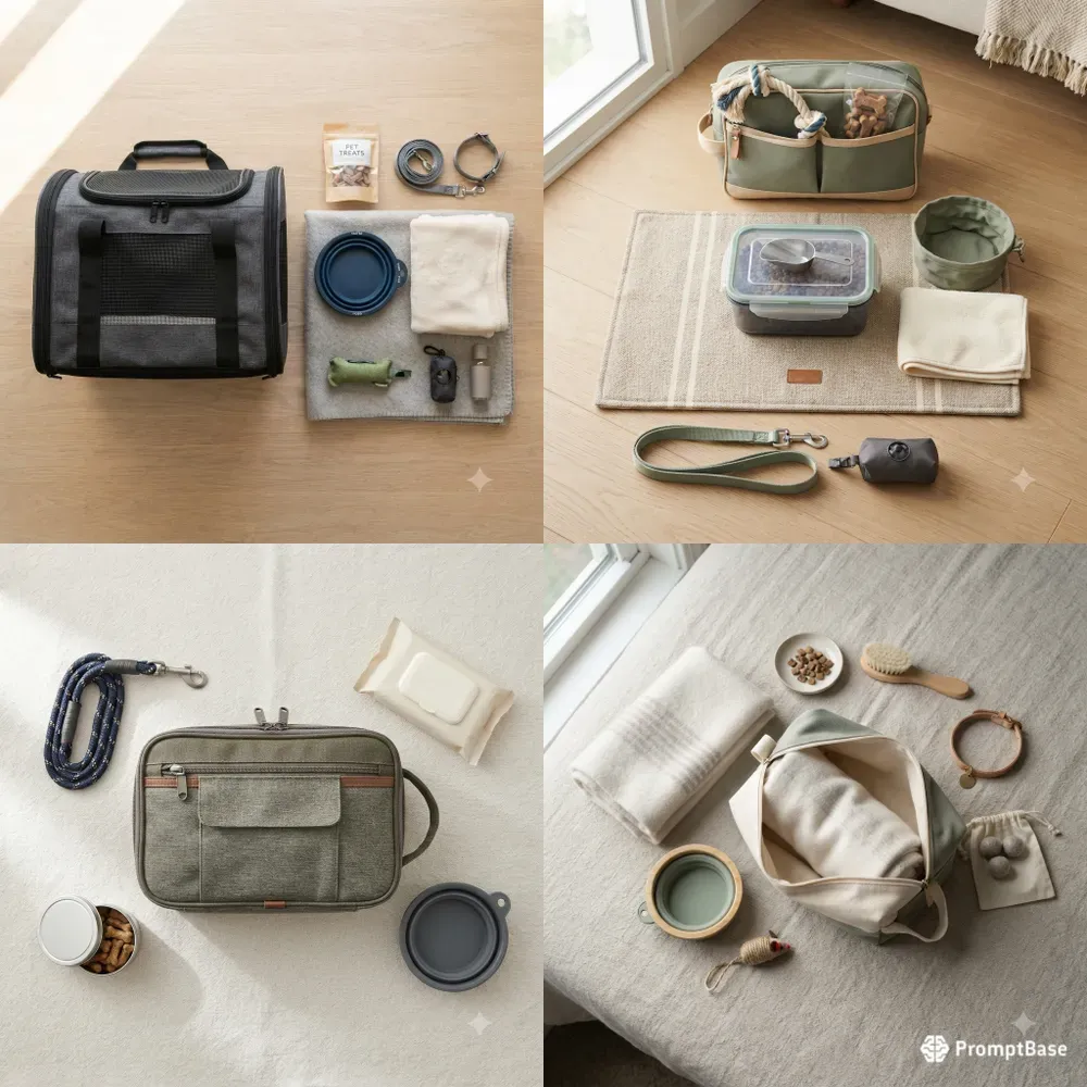 Pet Travel Kit Flatlay Builders
