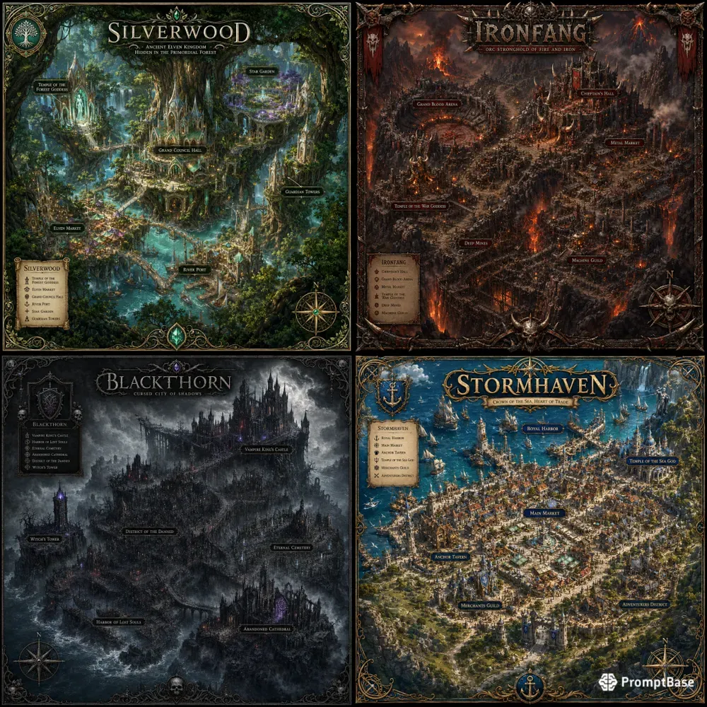 Fantasy RPG City Kingdom Map Generator