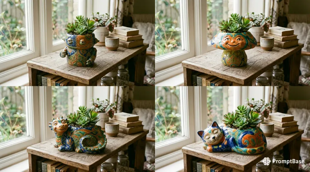 Whimsical Ceramic Creature Planters