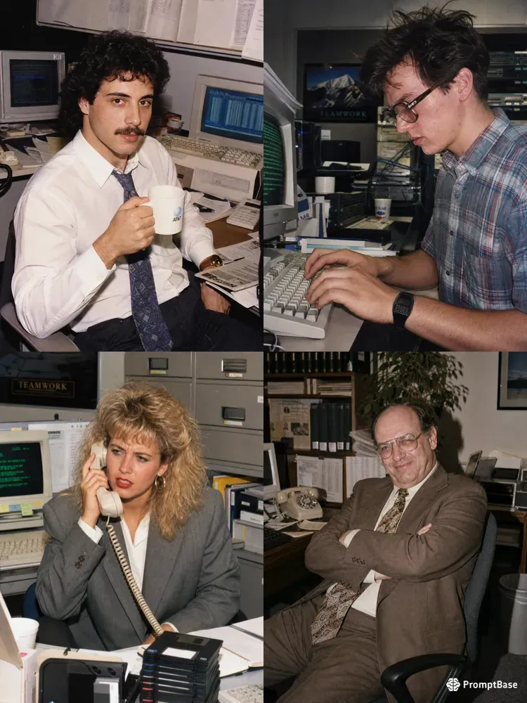 Vintage 90s Office Worker Portraits