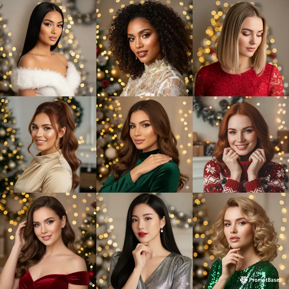 Christmas Themed Closeup Model Photos