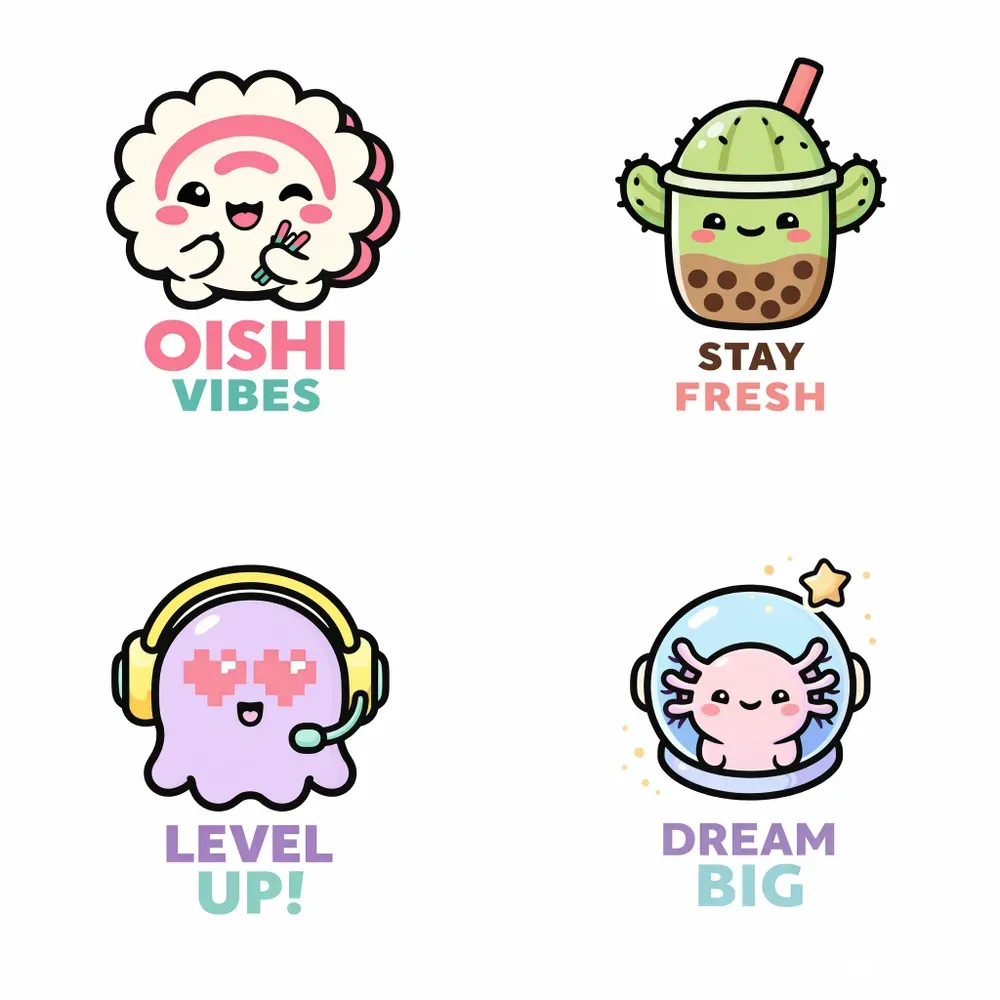Premium Kawaii Chibi Sticker Engines