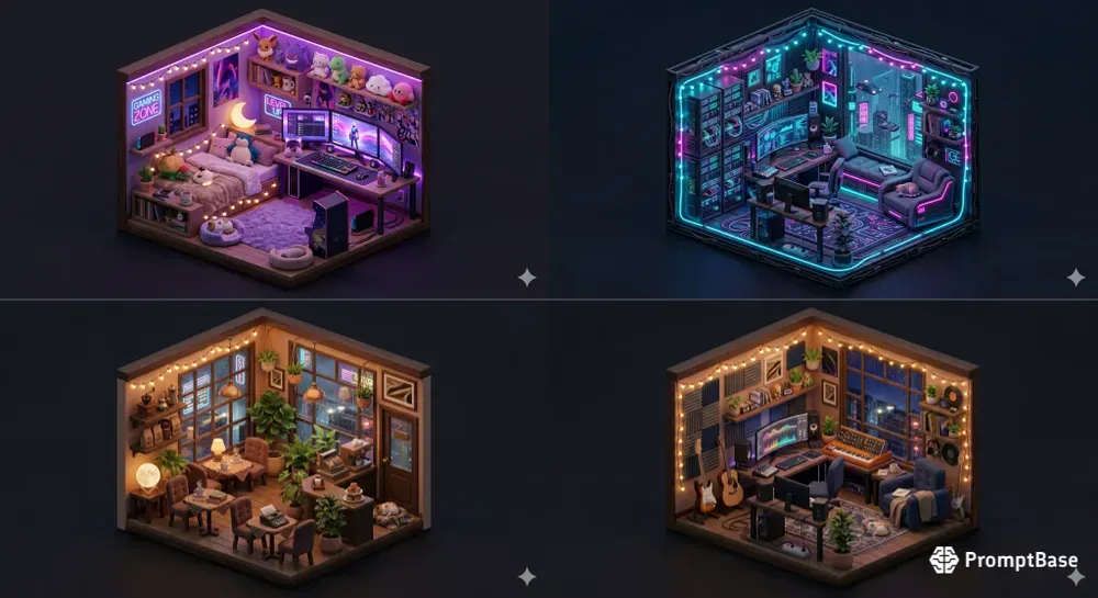 Premium Cozy Isometric 3D Rooms
