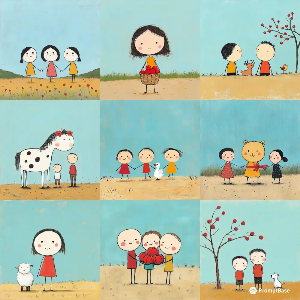 Stick Figures Childrens Illustrations