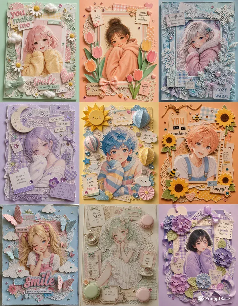 Kawaii 3D Anime Scrapbook Portraits
