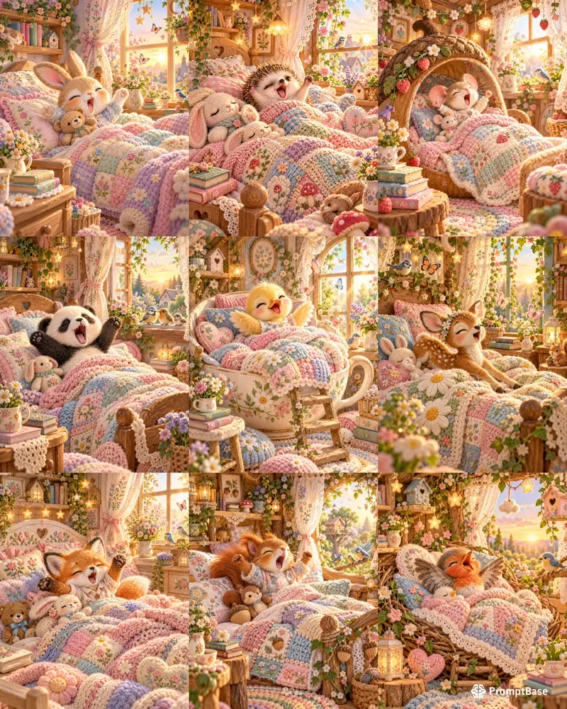 Pastel Morning Wakeup Animals