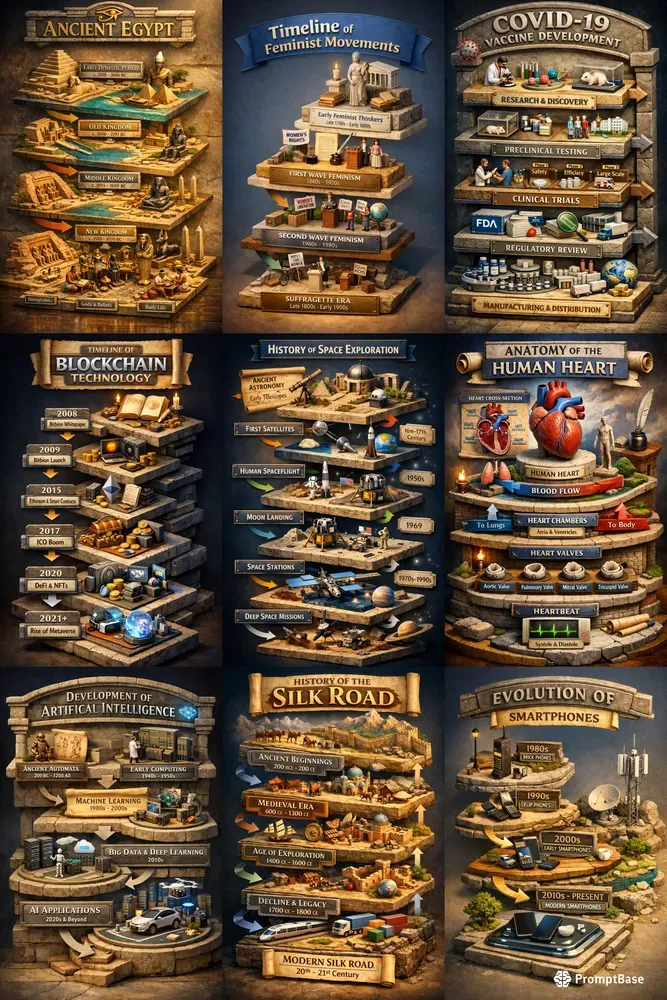 Isometric History Infographic Timelines