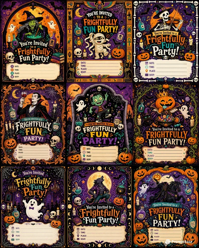Halloween Monster Party Invitations