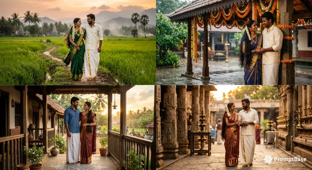 South Indian Traditional Romantic Couples
