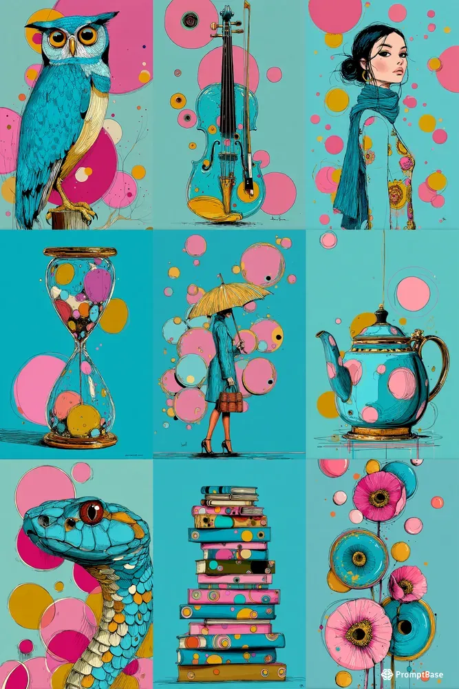 Colorful Doodle Illustrations For Tshirts
