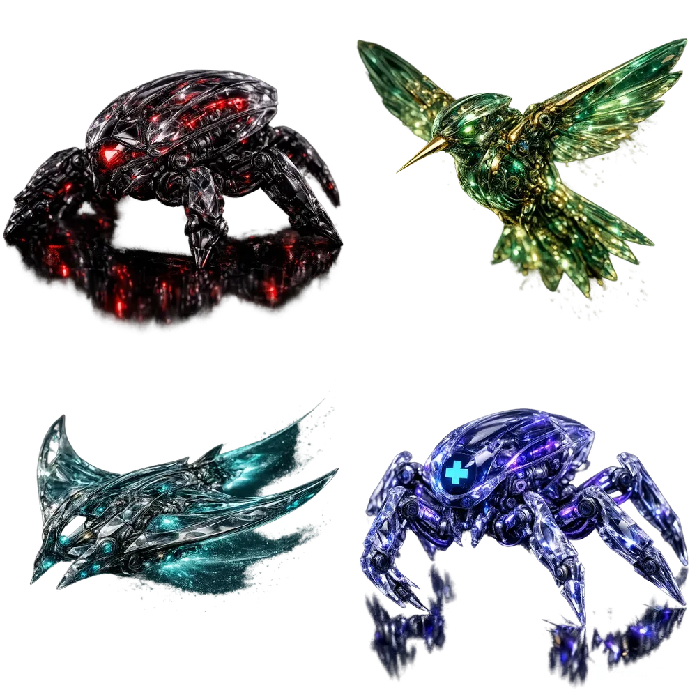Futuristic 3D Gaming Stickers Png