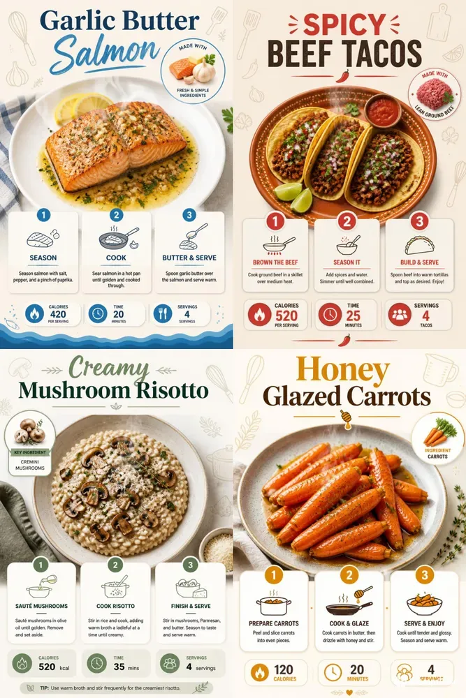 Modern Recipe Infographic Template