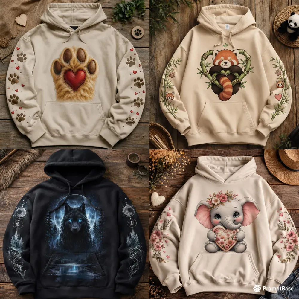 Cute Paw Print Hoodie Designs