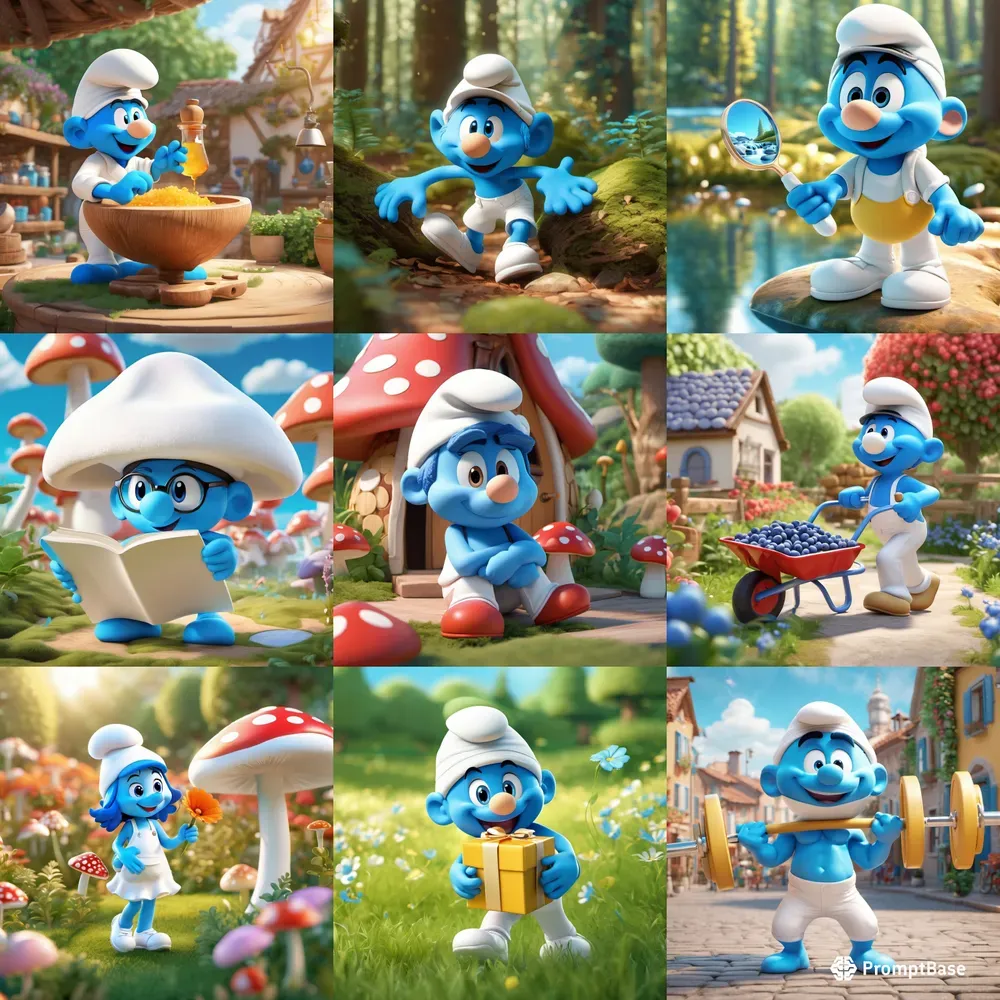Smurf Village 3D Illustrations