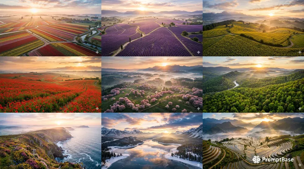 Cinematic Spring Aerial Landscapes