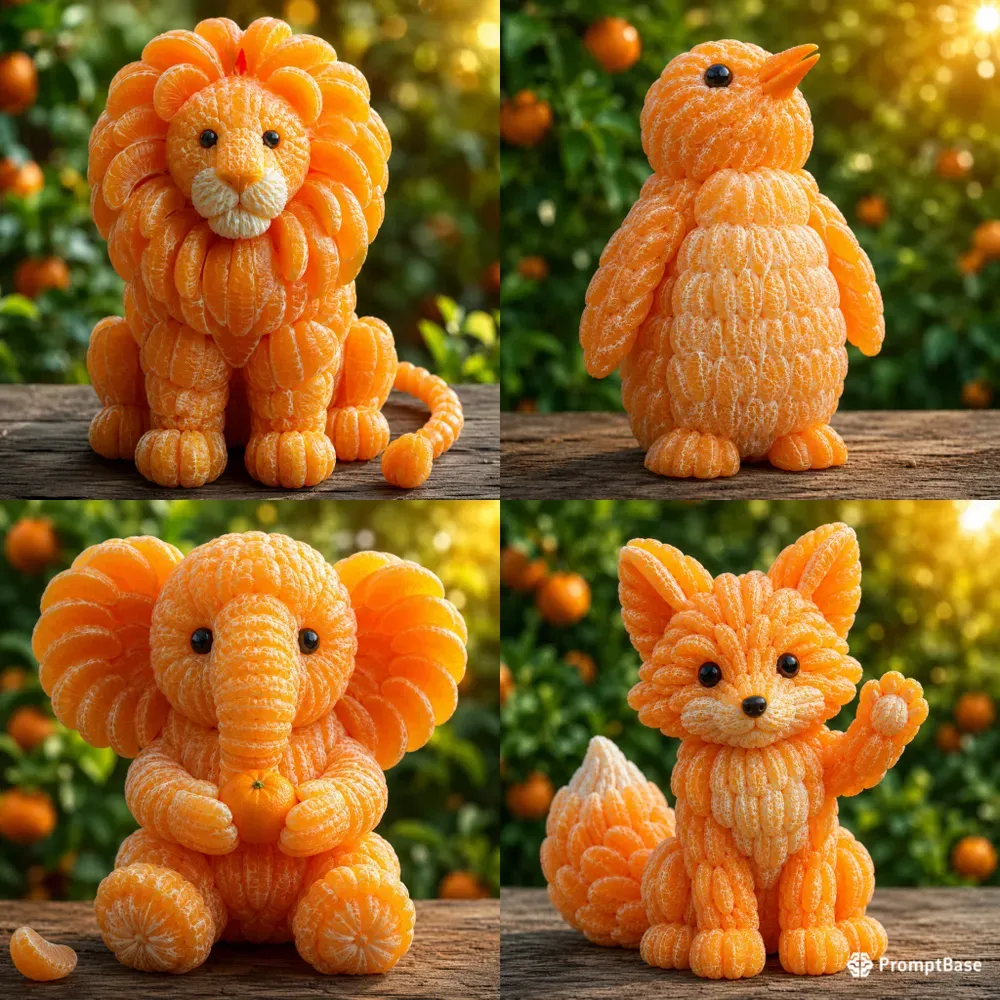 Citrus Animal Sculptures Ai